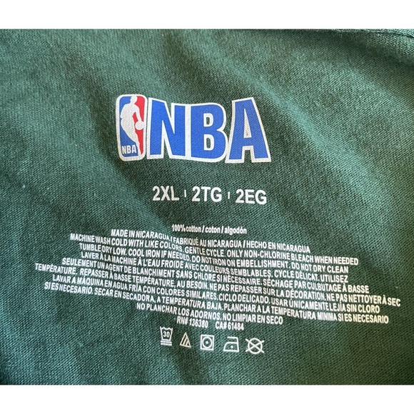 NBA Mens 2XL Tee Shirt Green Milwaukee Bucks Short Sleeve Basketball NWT O3 - Picture 3 of 7